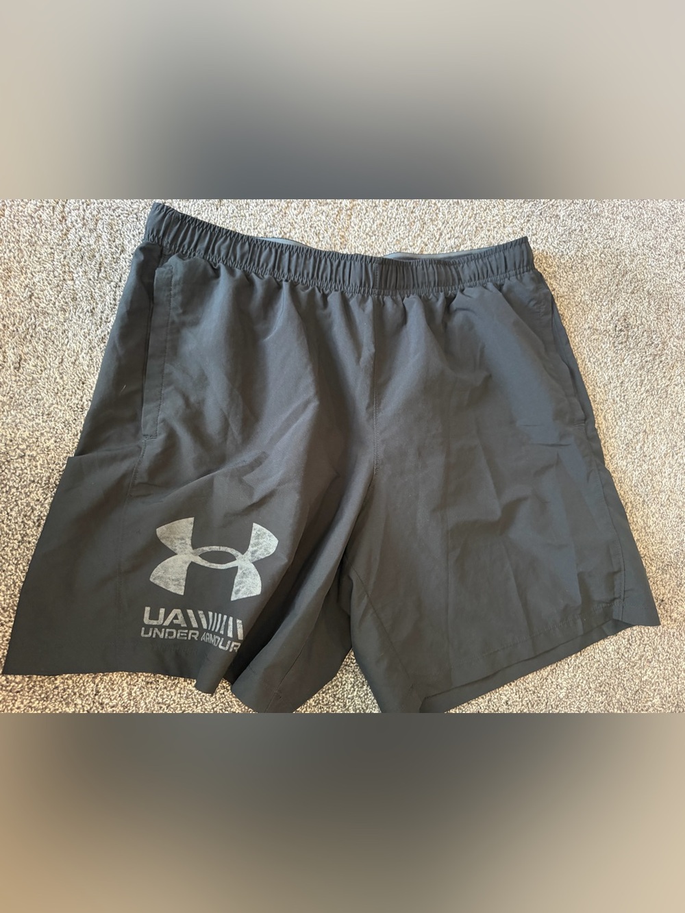 Under Armour Men's Black Athletic Training Shorts with Logo